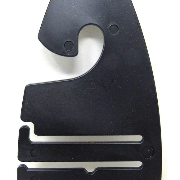 5 Black Neck Tie Hangers Plastic Necktie Hooks Double Slot - Picture 2 of 6